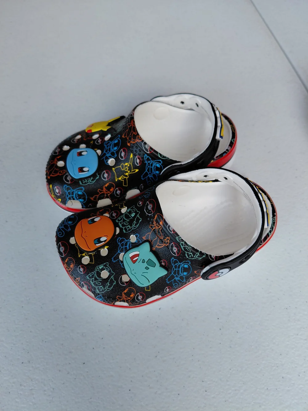 CROCS Kids Pokémon Character Black Clog Sandals with Red Trim